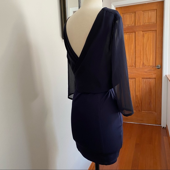 Back and bridge navy mini dress. - Picture 8 of 11